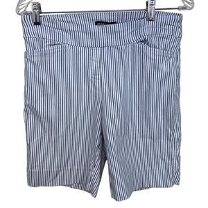 Women's Hilary Radley Blue Grey and White Pinstripe Shorts